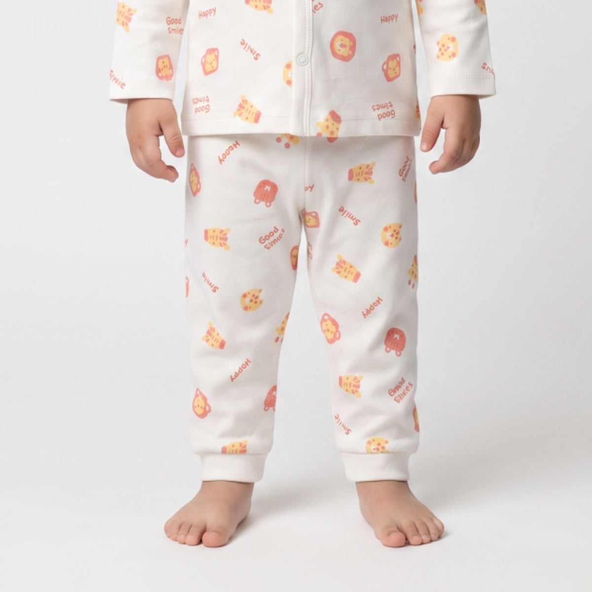 Baby Boys Brown and Off-White Cotton Jogger Pants Pack of 2 Regular Fit Casual Kids Pants