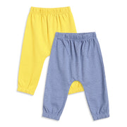 Baby Boys Yellow and Blue Cotton Knit Bottom Pack of 2 Regular Fit Everyday Wear