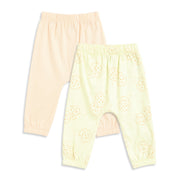 Baby Boys Cream and Light Yellow Cookie Print Cotton Knit Bottom Pack of 2 Regular Fit Everyday Wear