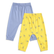 Baby Boys Yellow & Blue Cotton Knit Bottom Pack of 2 Regular Fit Casual Wear