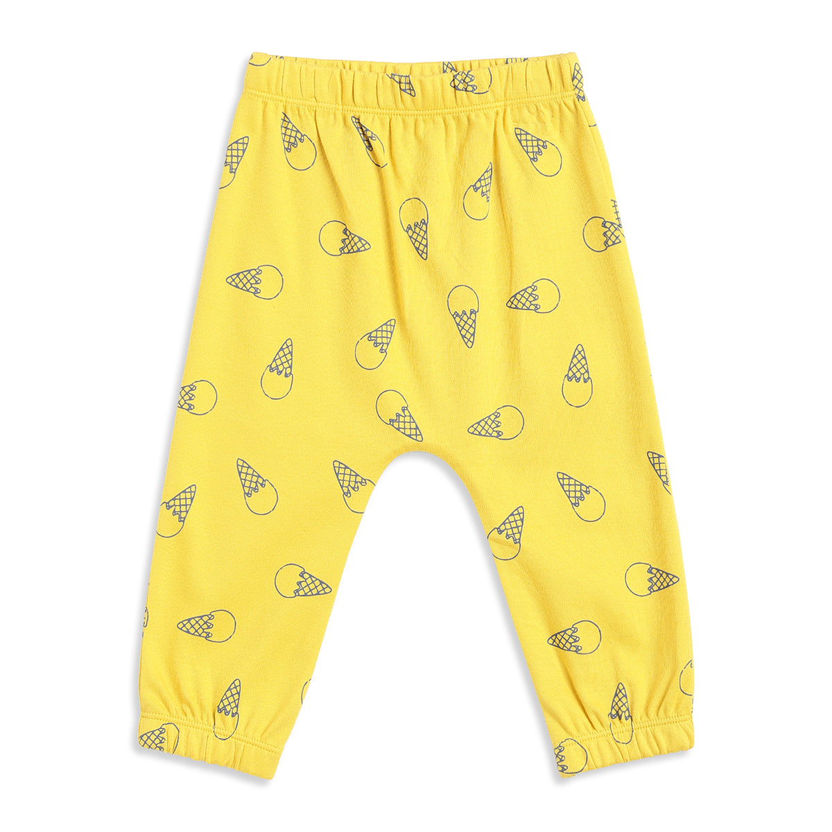 Baby Boys Yellow & Blue Cotton Knit Bottom Pack of 2 Regular Fit Casual Wear