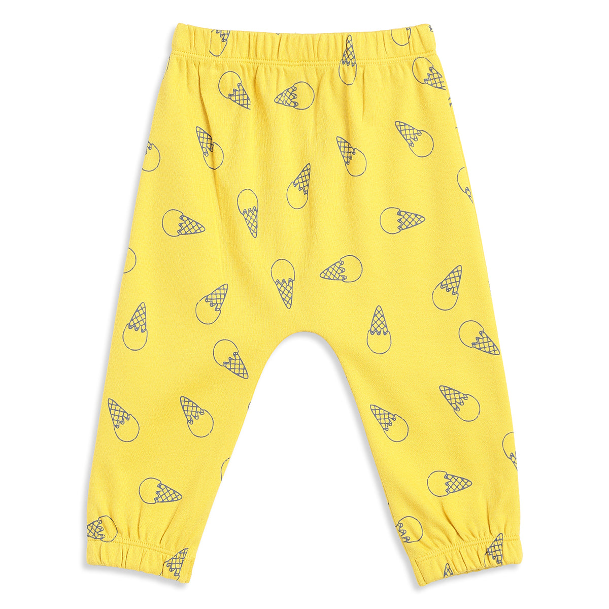 Baby Boys Yellow & Blue Cotton Knit Bottom Pack of 2 Regular Fit Casual Wear