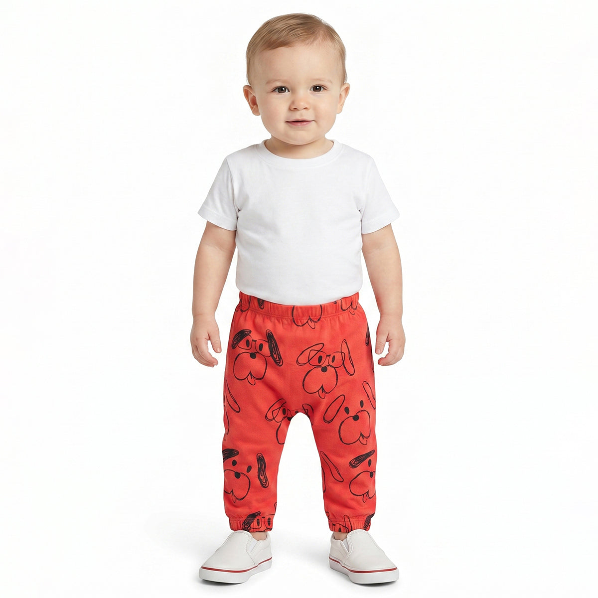 Baby Boys Red & Mint Green Cotton Knit Bottom Pack of 2 Regular Fit Casual Wear