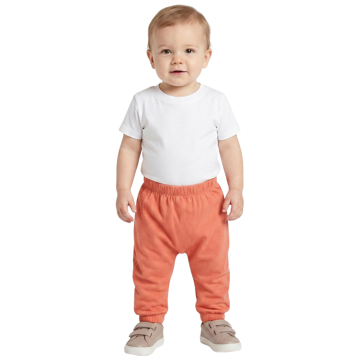 Baby Boys Coral and Sky Blue Cotton Knit Bottom Pack of 2 Regular Fit