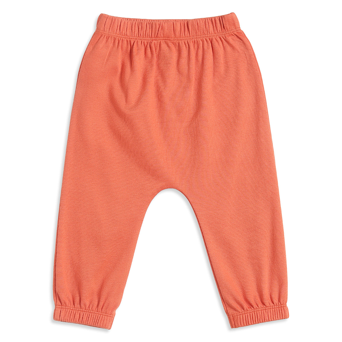 Baby Boys Coral & Sky Blue Cotton Knit Bottom Pack of 2 Regular Fit Casual Wear