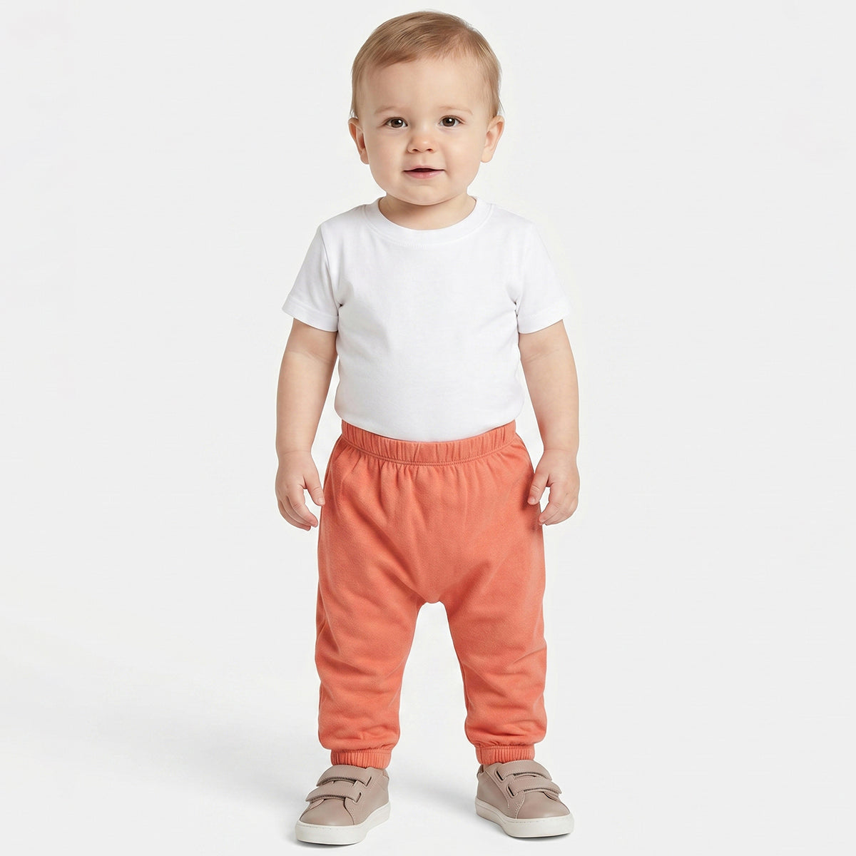 Baby Boys Coral & Sky Blue Cotton Knit Bottom Pack of 2 Regular Fit Casual Wear