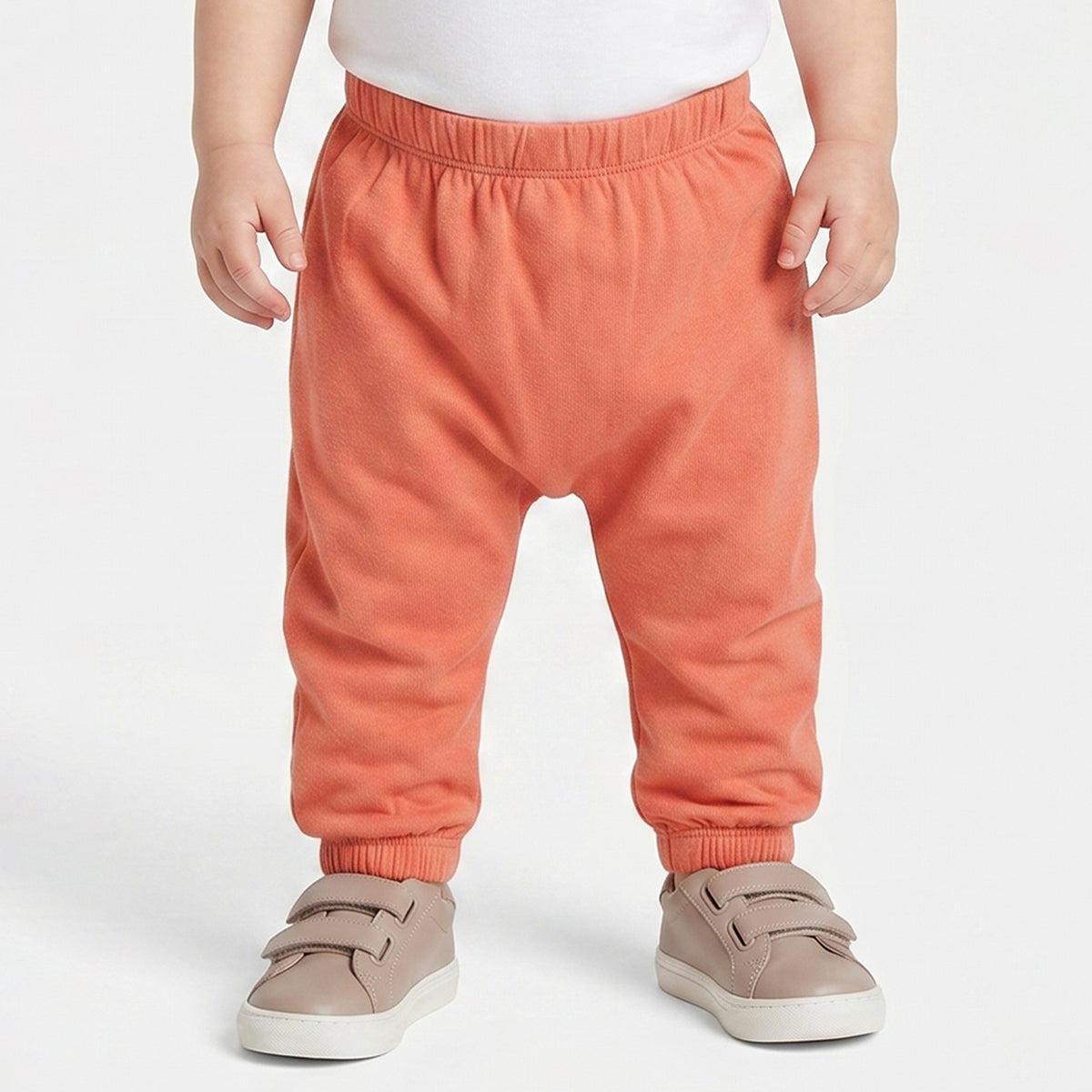 Baby Boys Coral & Sky Blue Cotton Knit Bottom Pack of 2 Regular Fit Casual Wear
