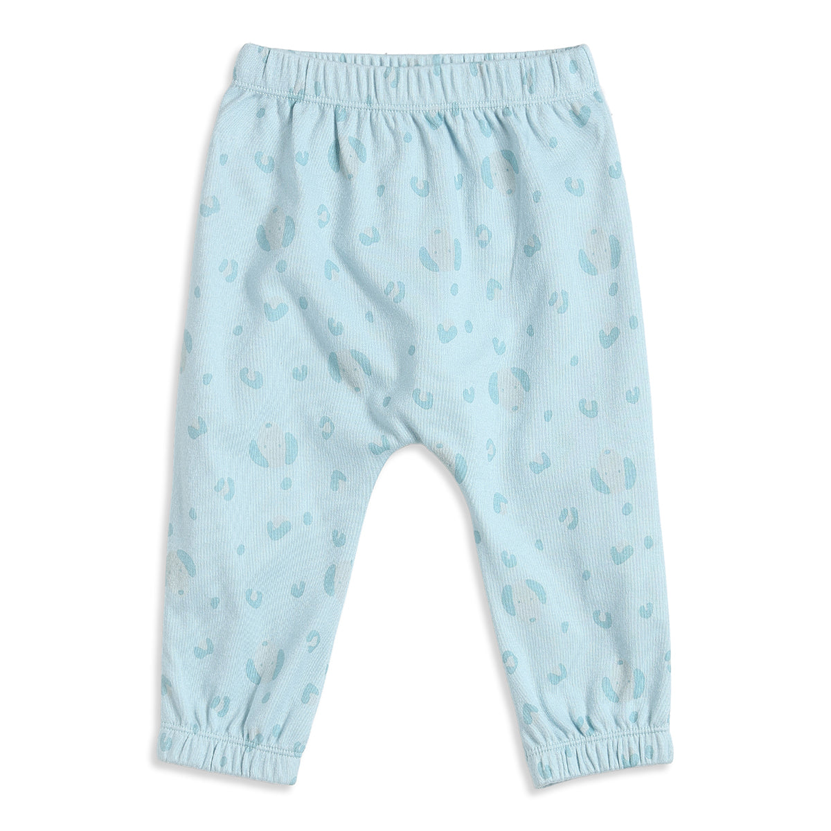 Baby Boys Coral & Sky Blue Cotton Knit Bottom Pack of 2 Regular Fit Casual Wear