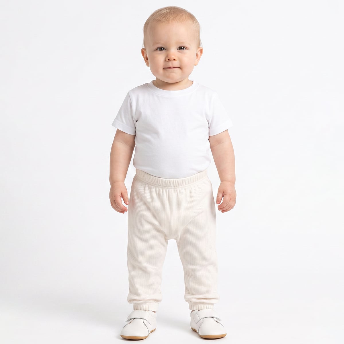 Baby Boys Off-White And Light Grey Cotton Lion Printed Knit Bottoms Pack Of 2 Regular Fit Casual Wear
