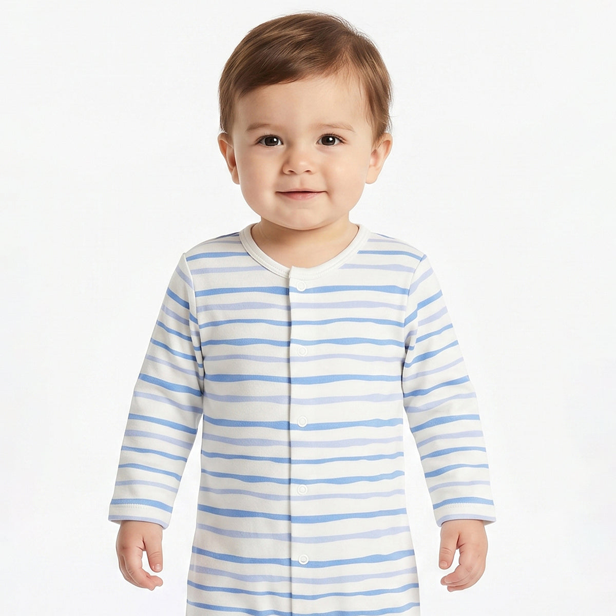 Baby Boys Blue and White Cotton Printed Rompers Pack of 2 Regular Fit Casual Baby Rompers