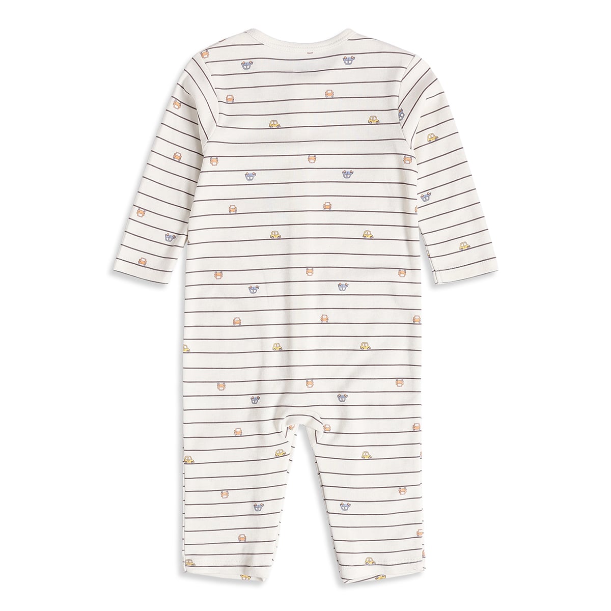 Baby Boys Light Blue And Off White Cotton Blend Vehicle Printed Rompers Pack of 2 Regular Fit Casual Wear