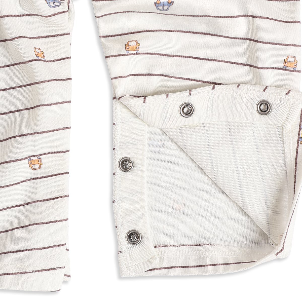 Baby Boys Light Blue And Off White Cotton Blend Vehicle Printed Rompers Pack of 2 Regular Fit Casual Wear
