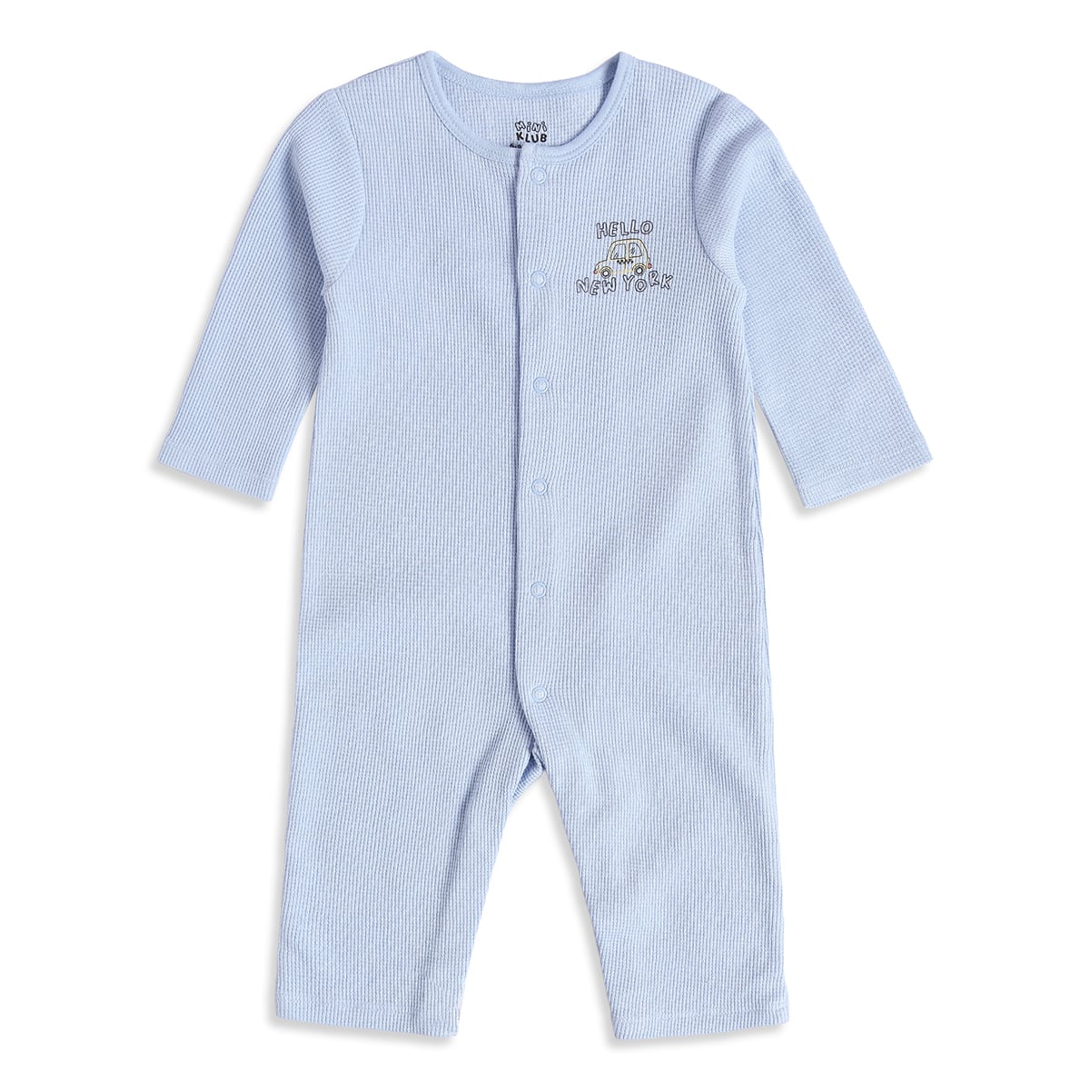 Baby Boys Light Blue And Off White Cotton Blend Vehicle Printed Rompers Pack of 2 Regular Fit Casual Wear