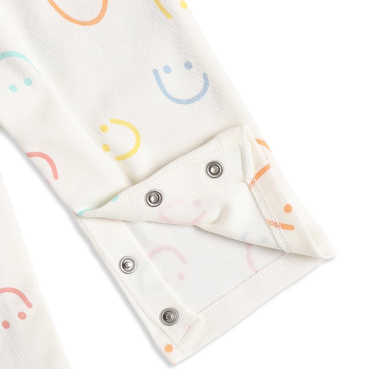 Baby Boys Orange And Off White Cotton Blend Smiley Printed Rompers Pack of 2 Regular Fit Casual Wear
