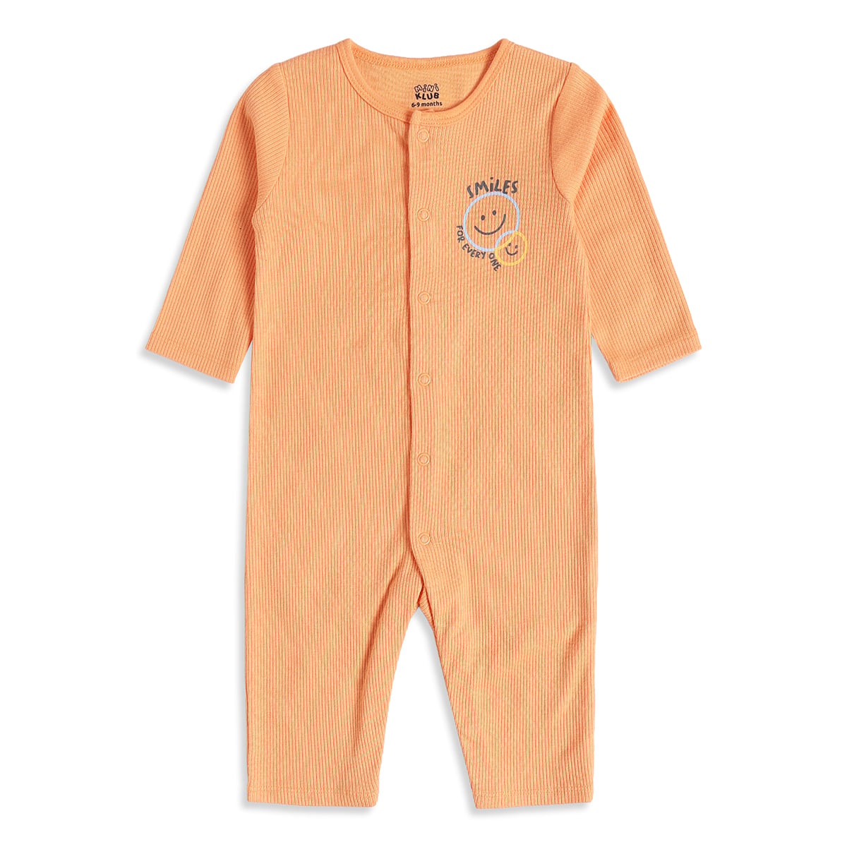 Baby Boys Orange And Off White Cotton Blend Smiley Printed Rompers Pack of 2 Regular Fit Casual Wear