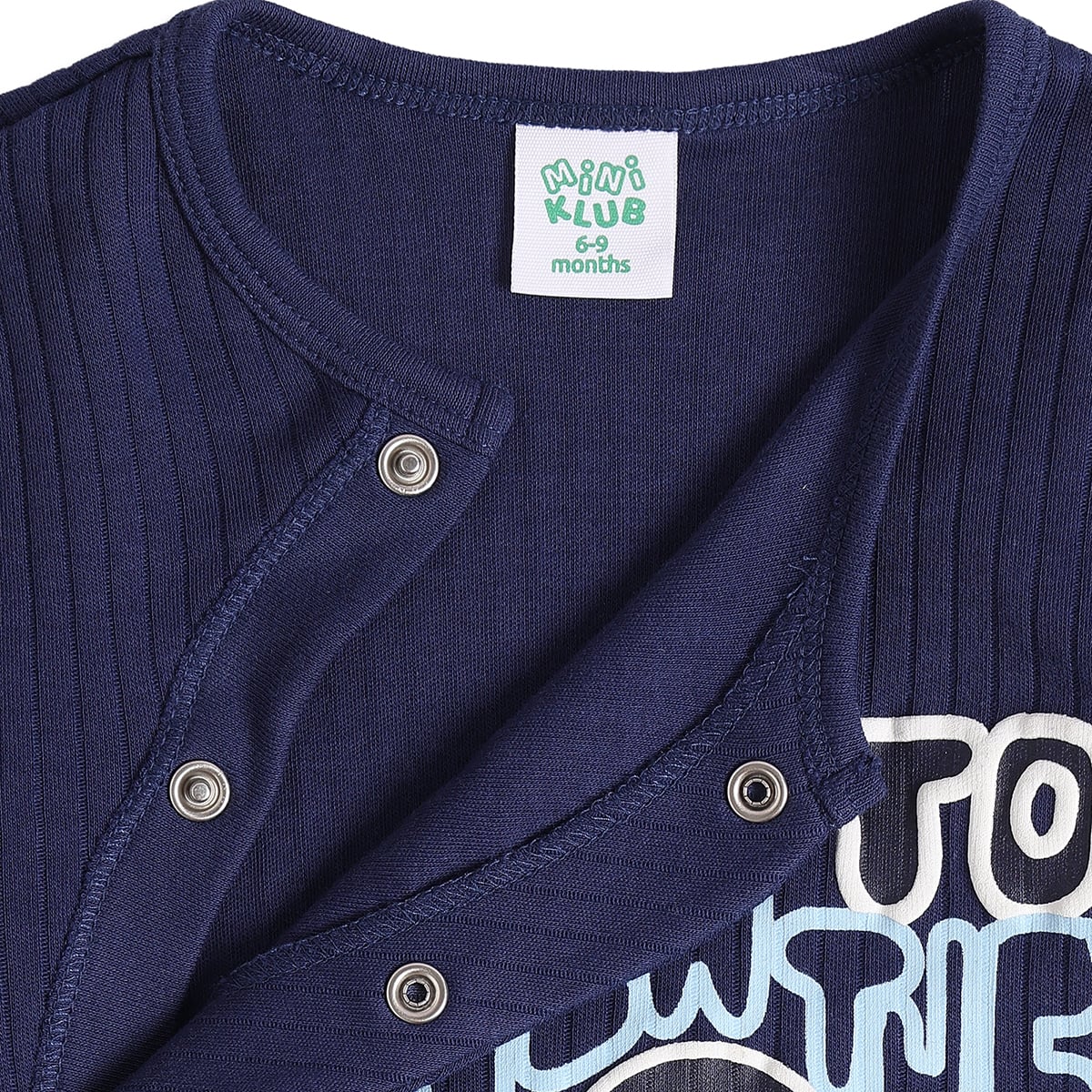 Baby Boys Navy Blue Cotton Blend Smiley Graphic Romper With Cap Pack of 1 Regular Fit Casual Wear