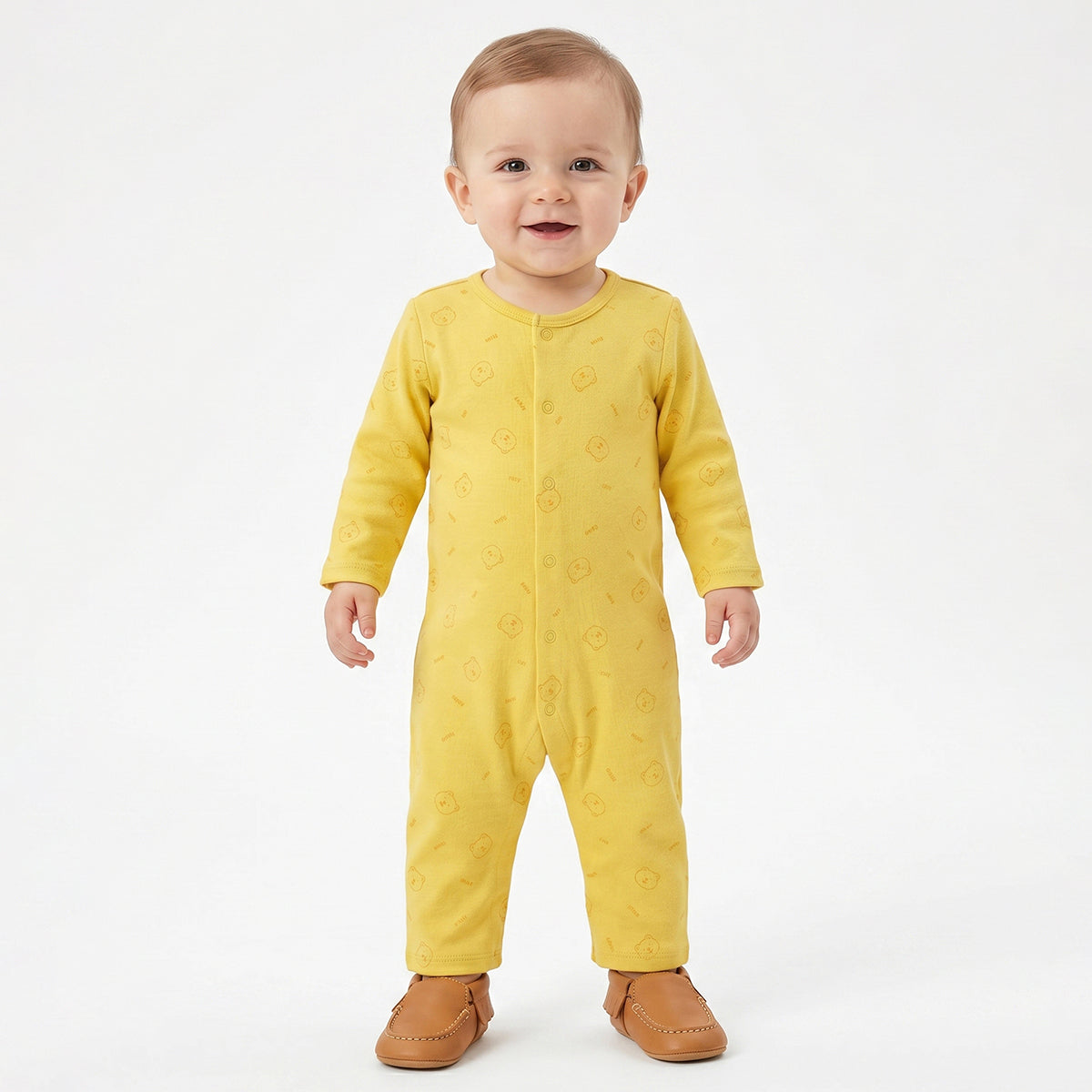 Baby Boys Mint Green and Yellow Cotton Printed Rompers Pack of 2 Regular Fit Casual Baby Rompers