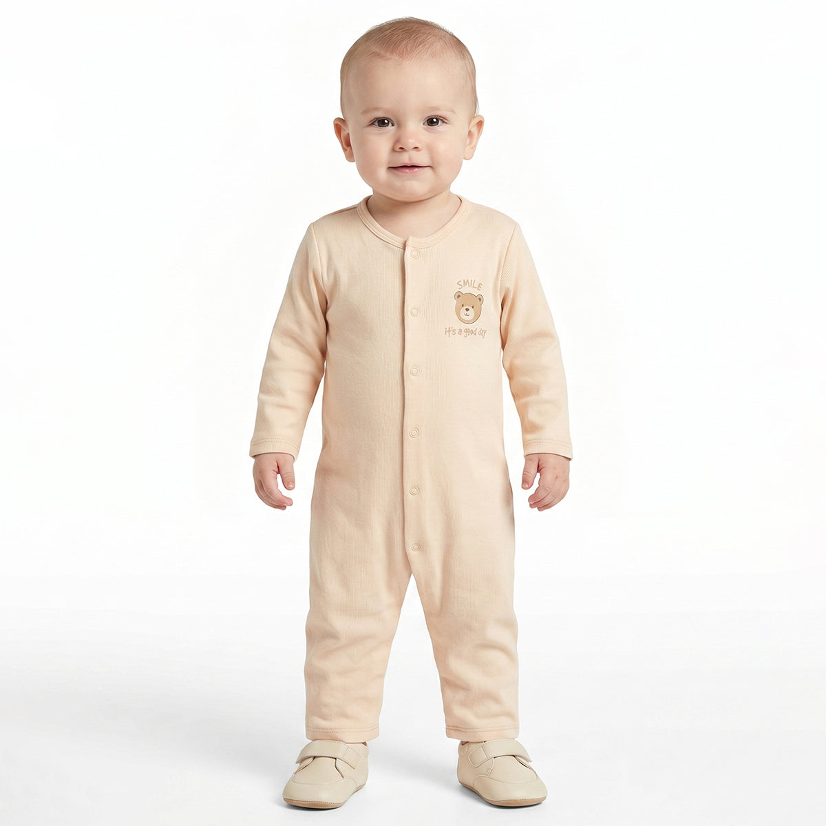 Baby Boys Beige and Red Cotton Printed Rompers Pack of 2 Regular Fit Casual Baby Rompers