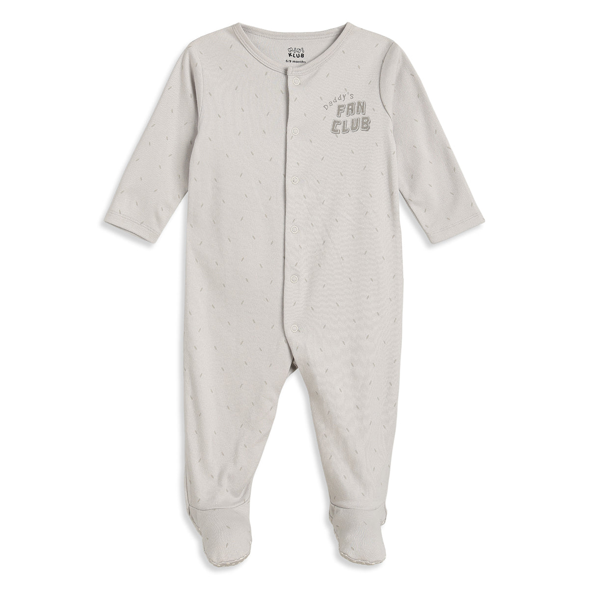 Baby Boys Grey and Yellow Cotton Printed Sleepsuits Pack of 2 Regular Fit Casual Baby Sleepsuits