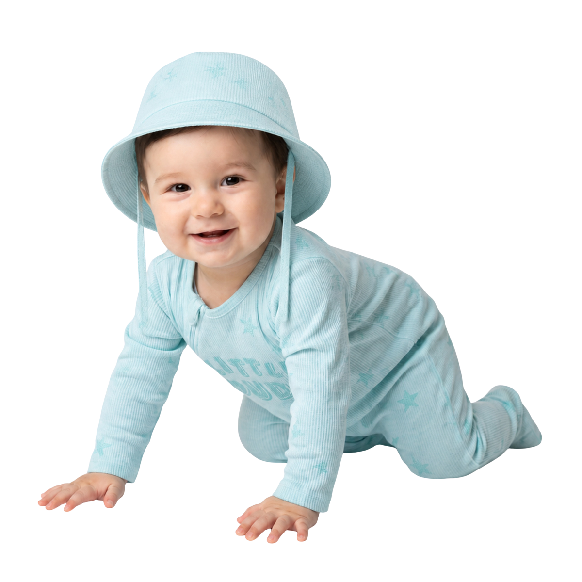 Baby Boys Mint Green Star Printed Sleepsuit With Cap Pack of 1