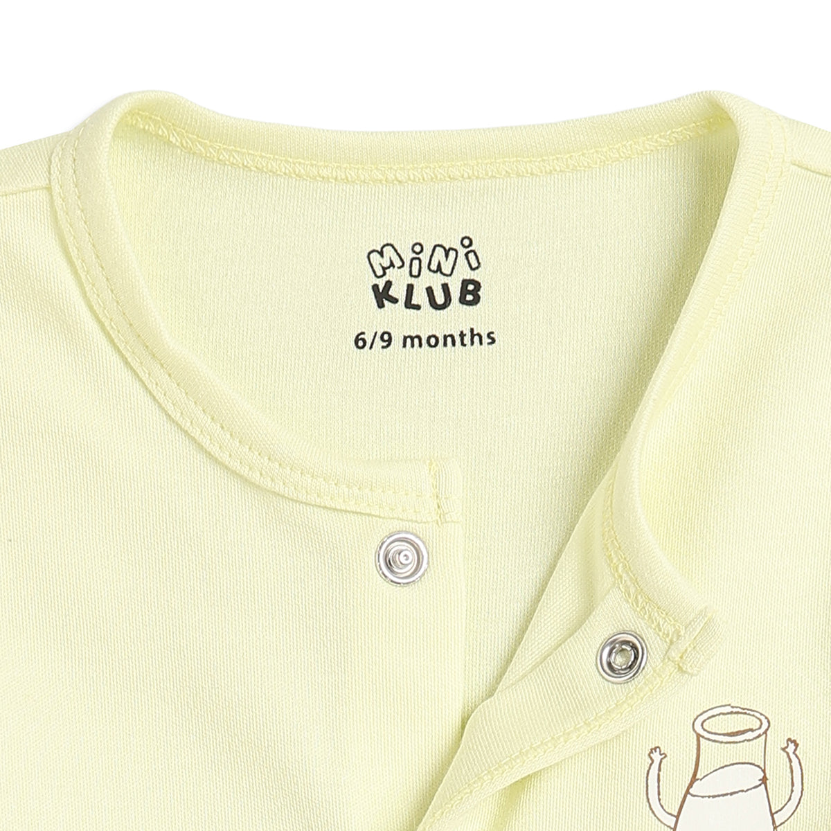 Baby Boys Light Yellow and Peach Cotton Printed Sleepsuits Pack of 2 Regular Fit Casual Baby Sleepsuits