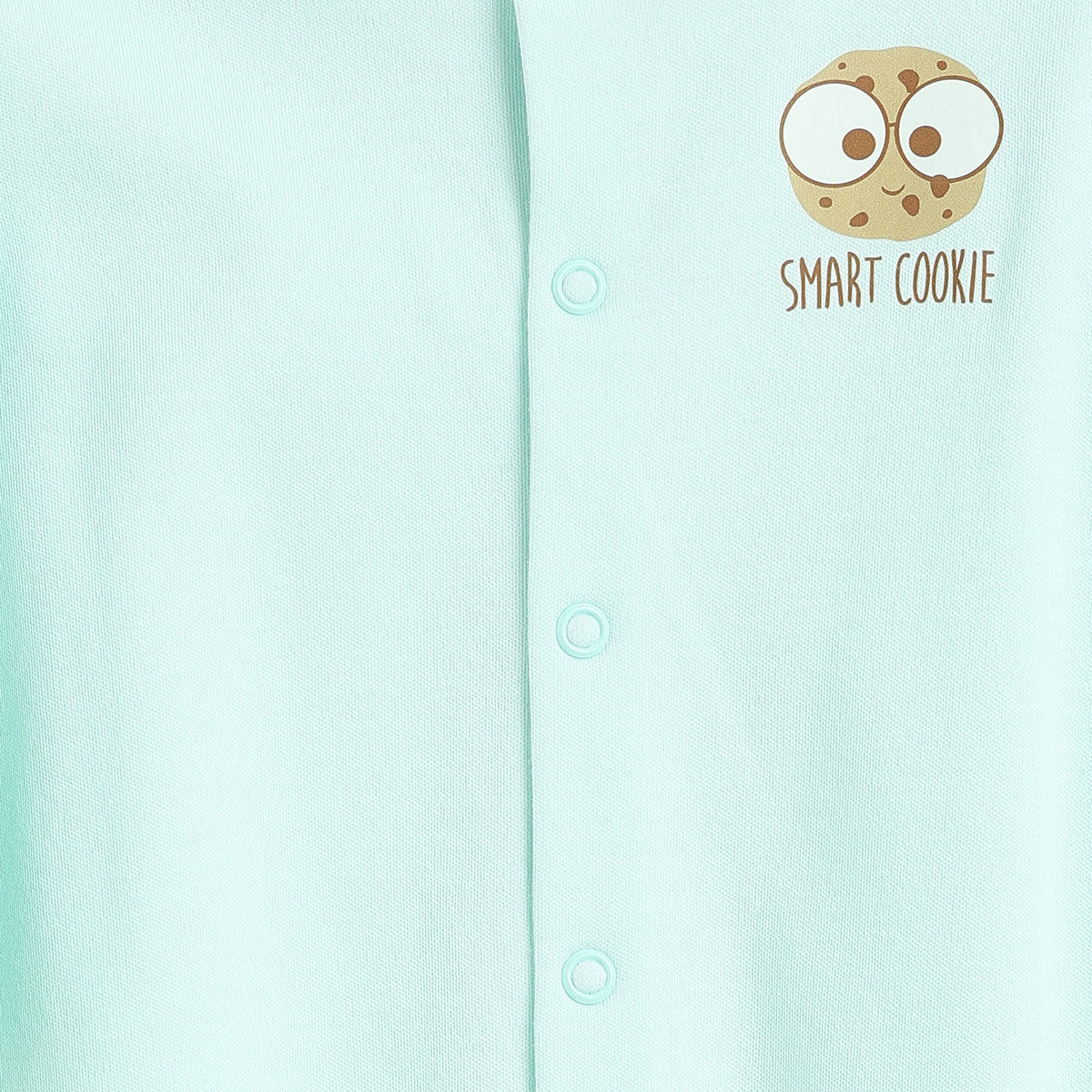 Baby Boys Mint Green and Off White Cotton Printed Sleepsuits Pack of 2 Regular Fit Casual Baby Sleepsuits