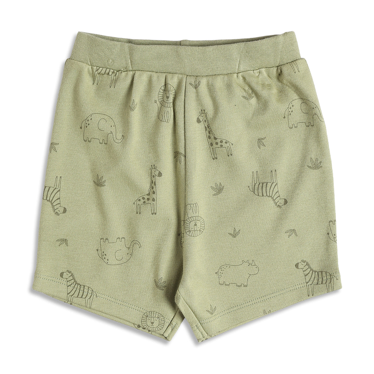 Baby Boys Peach and Olive Green Cotton Printed Shorts Pack of 2 Regular Fit Casual Baby Shorts