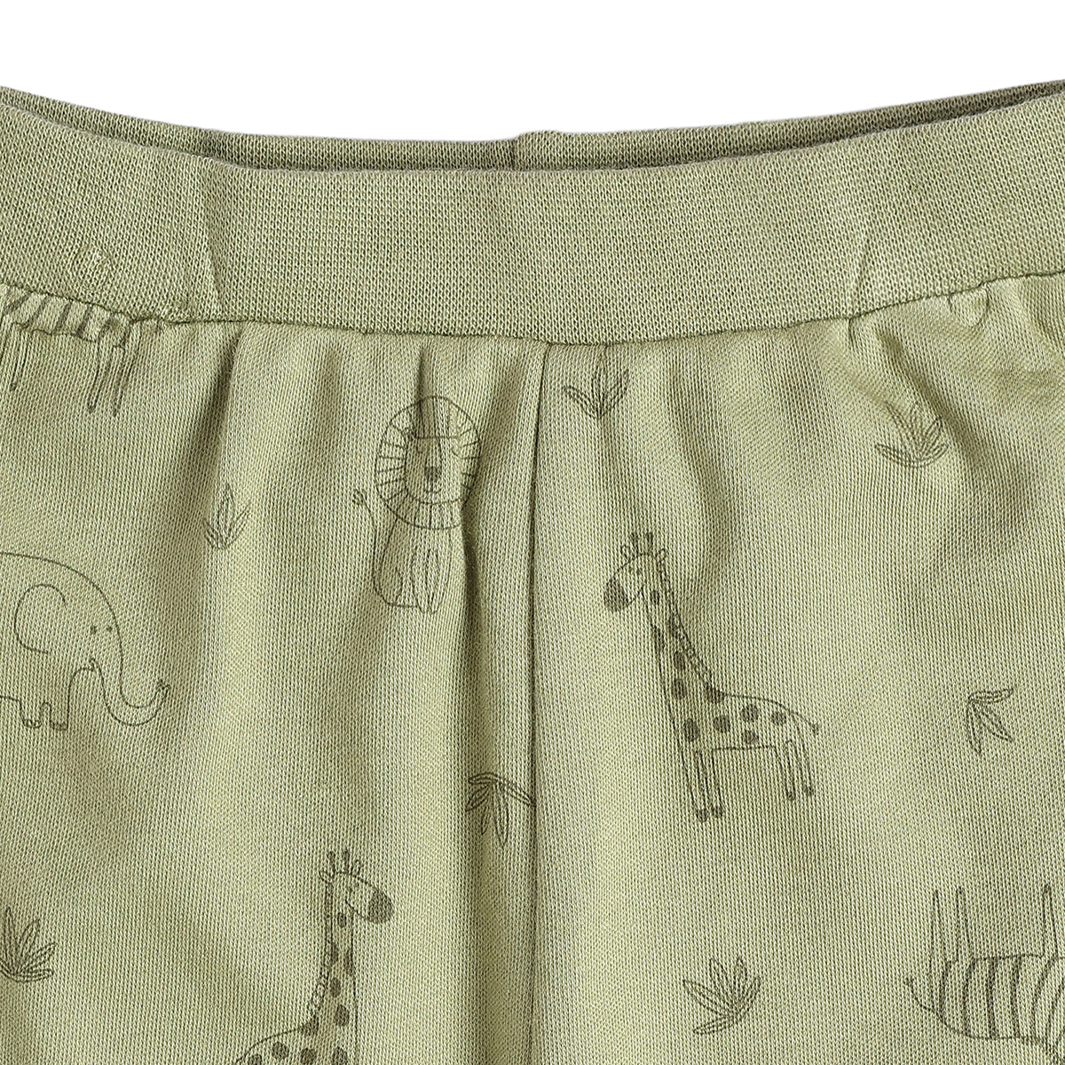 Baby Boys Peach and Olive Green Cotton Printed Shorts Pack of 2 Regular Fit Casual Baby Shorts