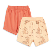 Baby Boys Orange and Peach Cotton Printed Shorts Pack of 2 Regular Fit Casual Baby Shorts