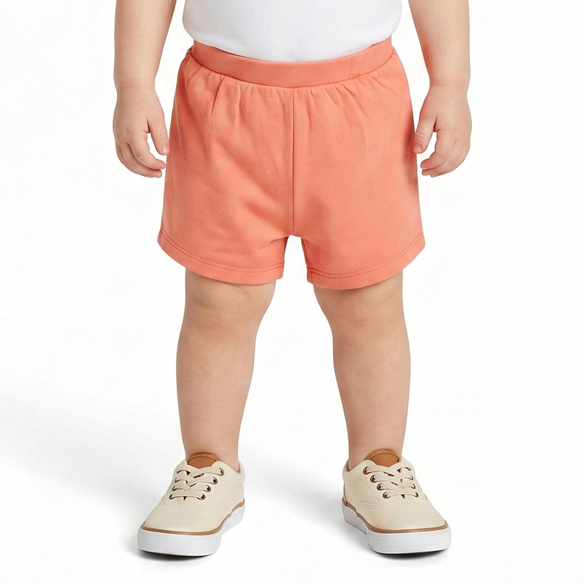 Baby Boys Orange and Peach Cotton Printed Shorts Pack of 2 Regular Fit Casual Baby Shorts