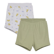 Baby Boys Sage Green and Light Grey Cotton Shorts Pack of 2 Regular Fit Casual Kids Shorts