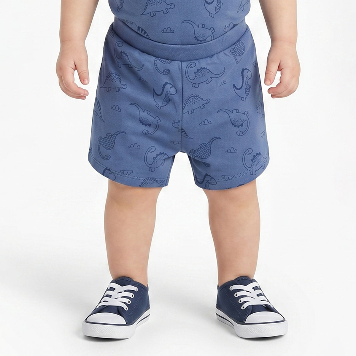 Baby Boys Blue and White Cotton Printed Shorts Pack of 2 Regular Fit Casual Baby Shorts