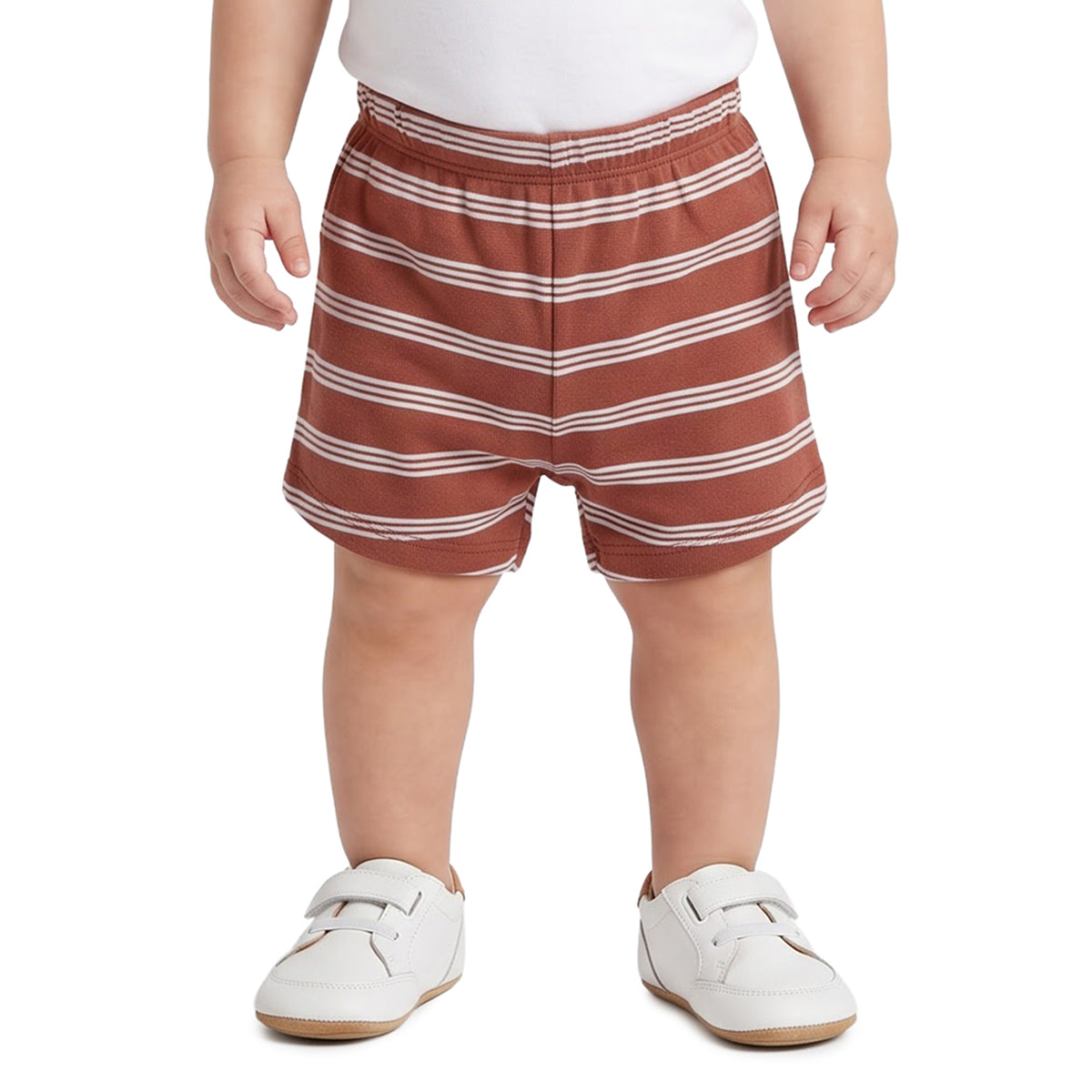 Baby Boys Cream Rust Cotton Shorts Pack of 2 Regular Fit Casual Wear