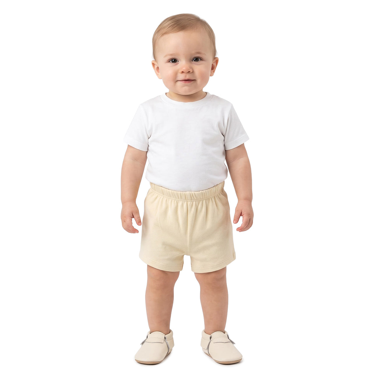 Baby Boys Cream Rust Cotton Shorts Pack of 2 Regular Fit Casual Wear