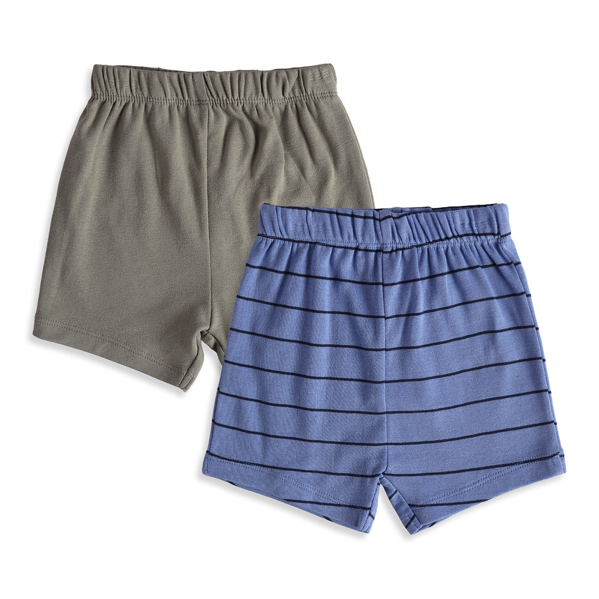 Baby Boys Blue Grey Cotton Shorts Pack of 2 Regular Fit Casual Wear