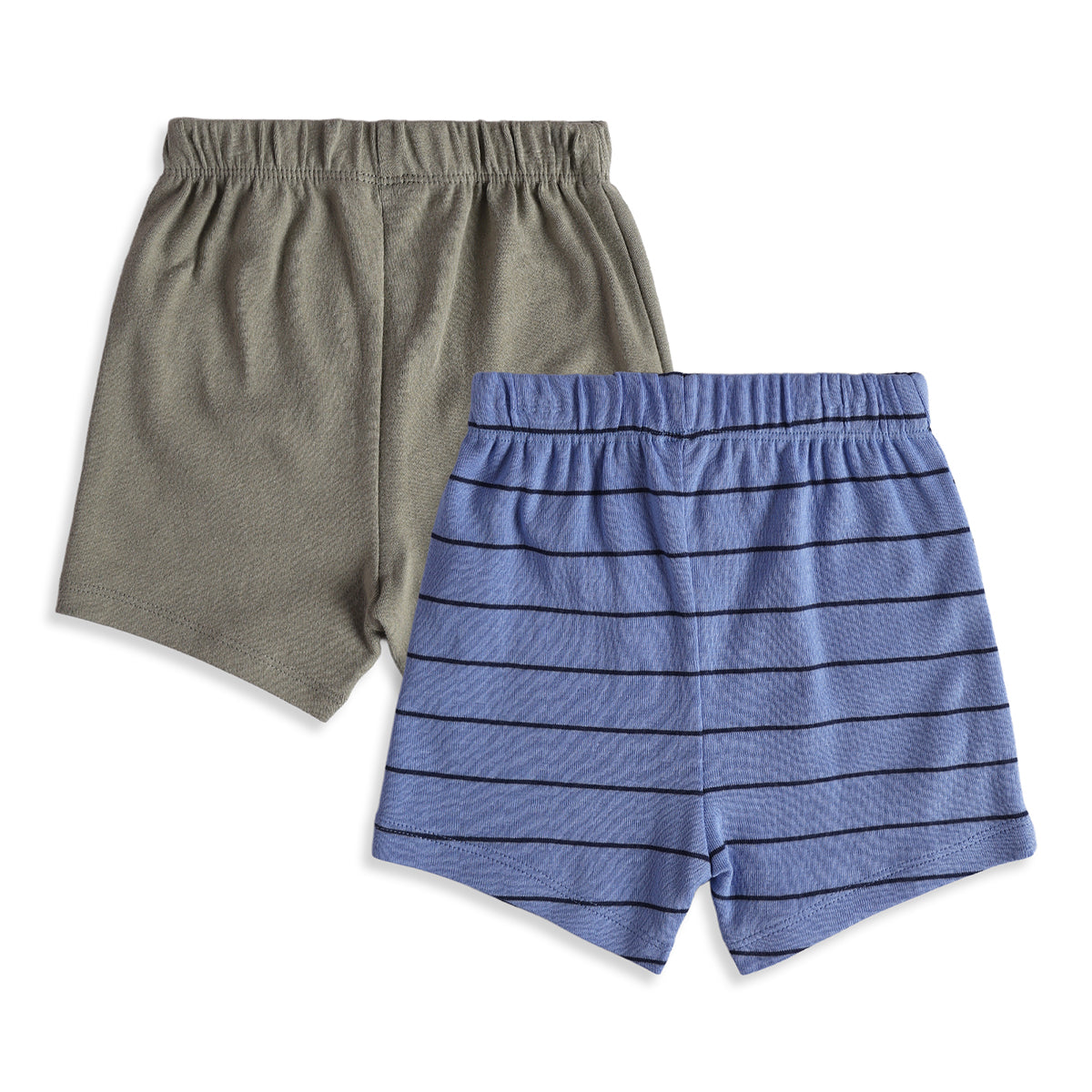 Baby Boys Blue Grey Cotton Shorts Pack of 2 Regular Fit Casual Wear
