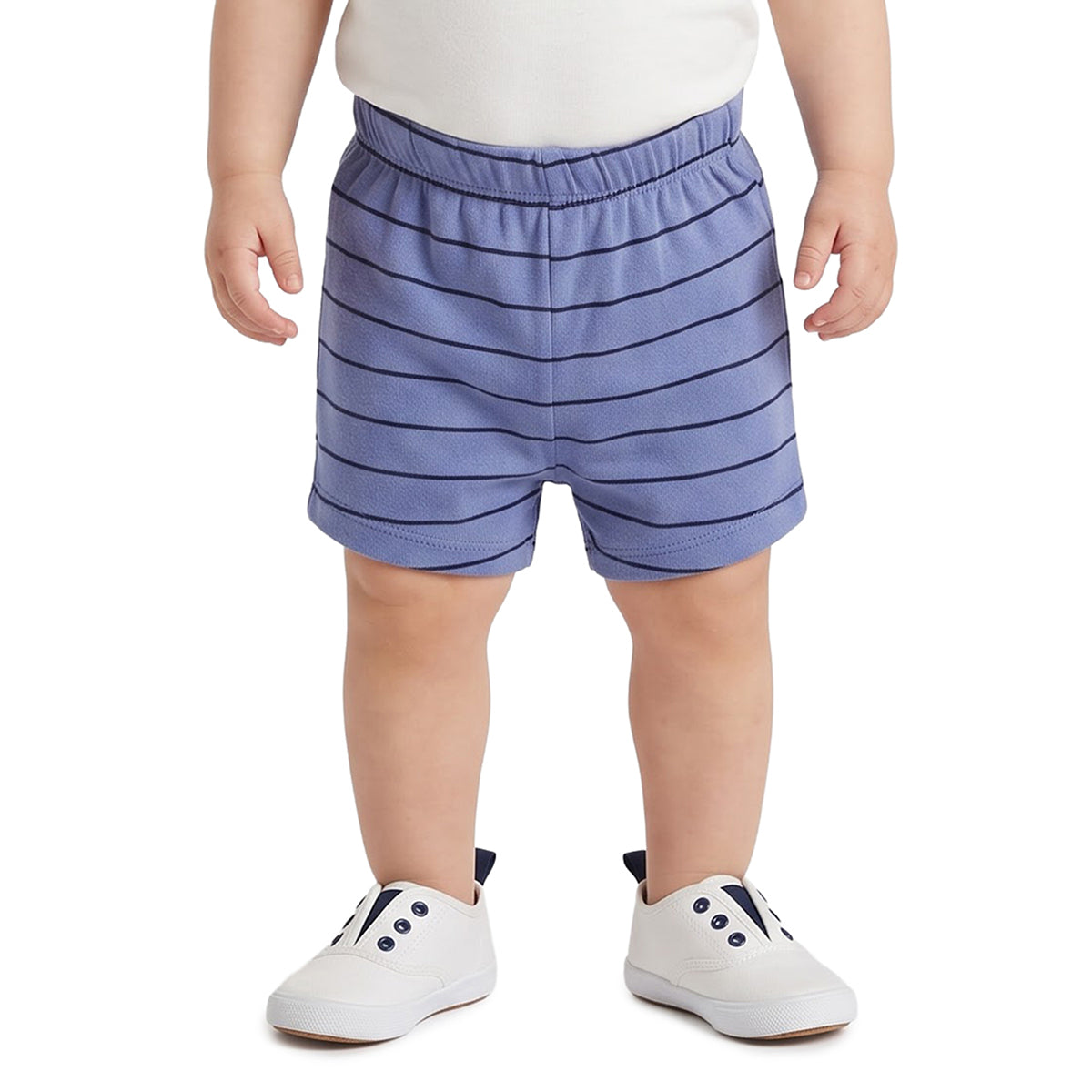 Baby Boys Blue Grey Cotton Shorts Pack of 2 Regular Fit Casual Wear