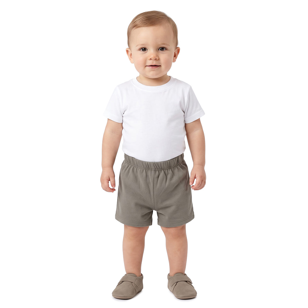 Baby Boys Blue Grey Cotton Shorts Pack of 2 Regular Fit Casual Wear