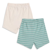 Baby Boys Cream and Mint Cotton Shorts Pack of 2 Regular Fit