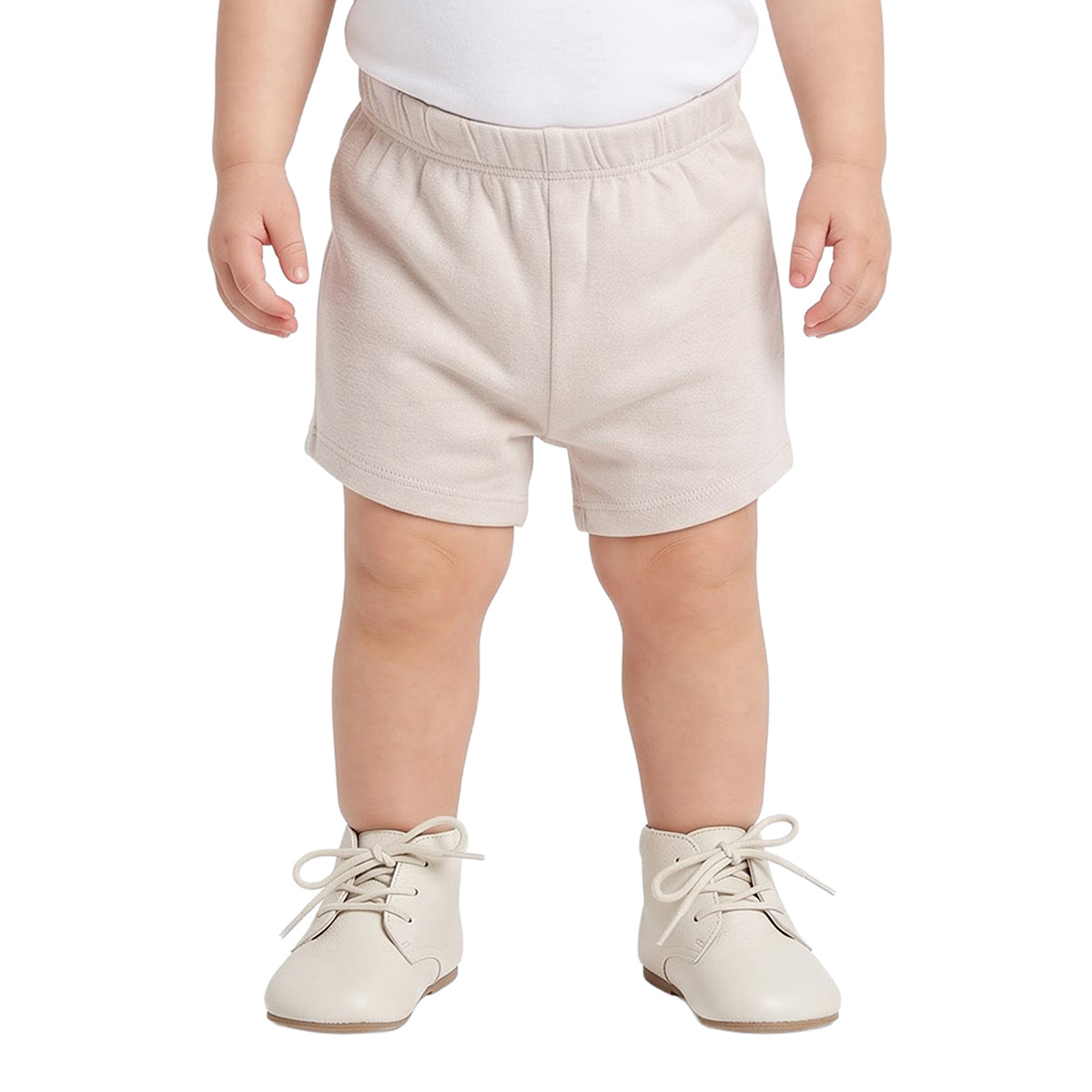 Baby Boys Cream and Mint Cotton Shorts Pack of 2 Regular Fit