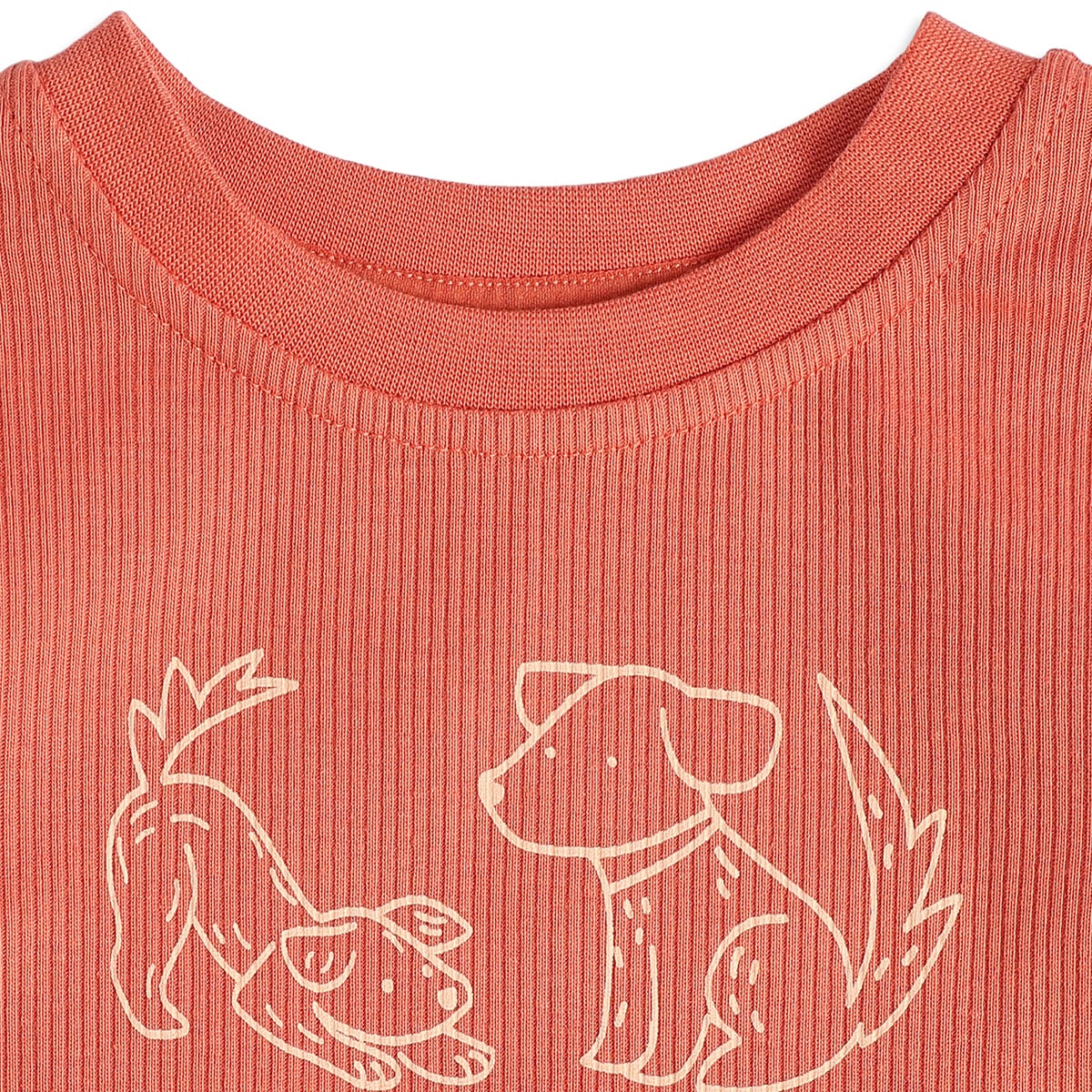 Baby Boys Peach And Coral Cotton Dog Printed Three-Quarter Sleeve T-Shirts Pack Of 2 Regular Fit Casual Wear
