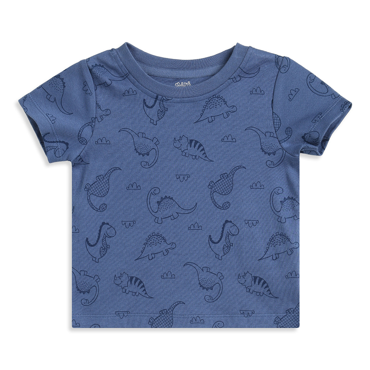 Baby Boys Blue and Off White Cotton Printed T-Shirts Pack of 2 Regular Fit Casual Baby T-Shirts