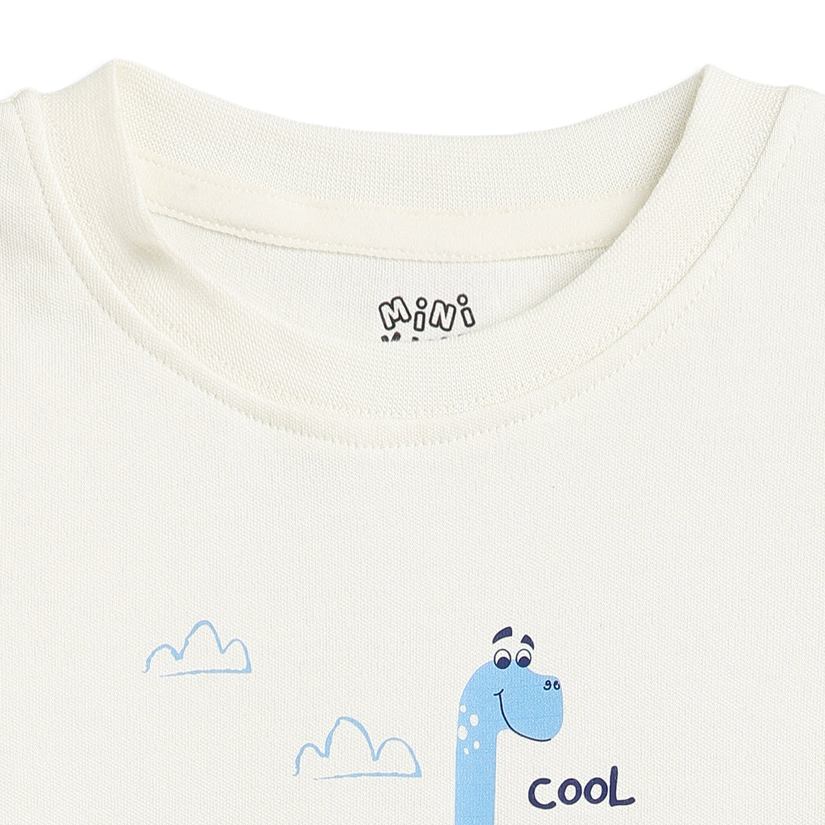 Baby Boys Blue and Off White Cotton Printed T-Shirts Pack of 2 Regular Fit Casual Baby T-Shirts
