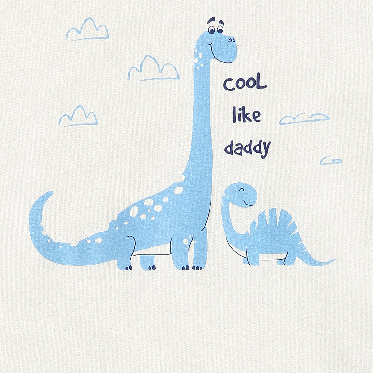 Baby Boys Blue and Off White Cotton Printed T-Shirts Pack of 2 Regular Fit Casual Baby T-Shirts