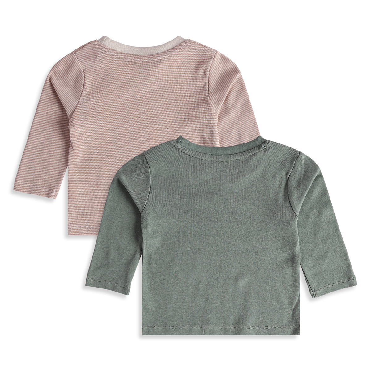 Baby Boys Pink Green Cotton T-Shirts Pack of 2 Regular Fit Casual Wear