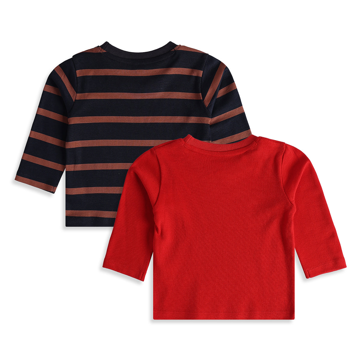 Baby Boys Red Navy Cotton T-Shirts Pack of 2 Regular Fit Casual Wear