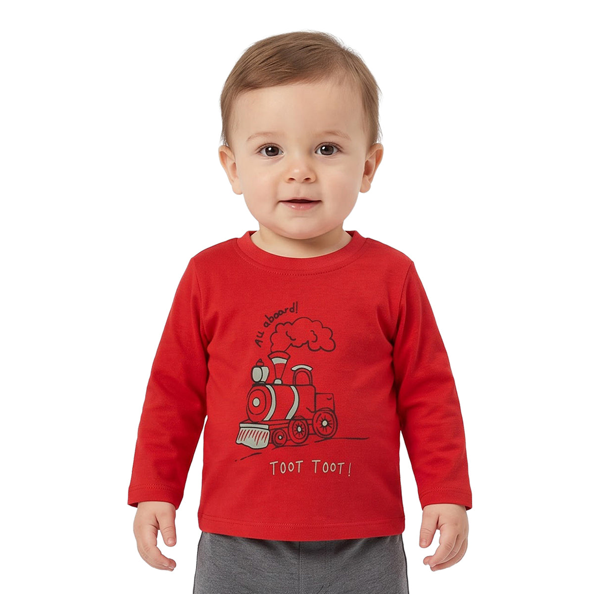 Baby Boys Red Navy Cotton T-Shirts Pack of 2 Regular Fit Casual Wear