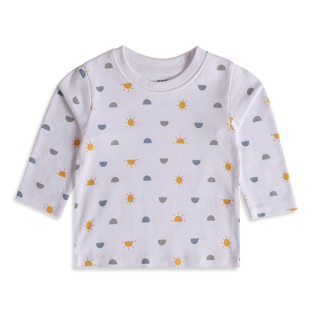 Baby Boys White Mustard Cotton Printed T-Shirts Pack of 2 Casual Wear