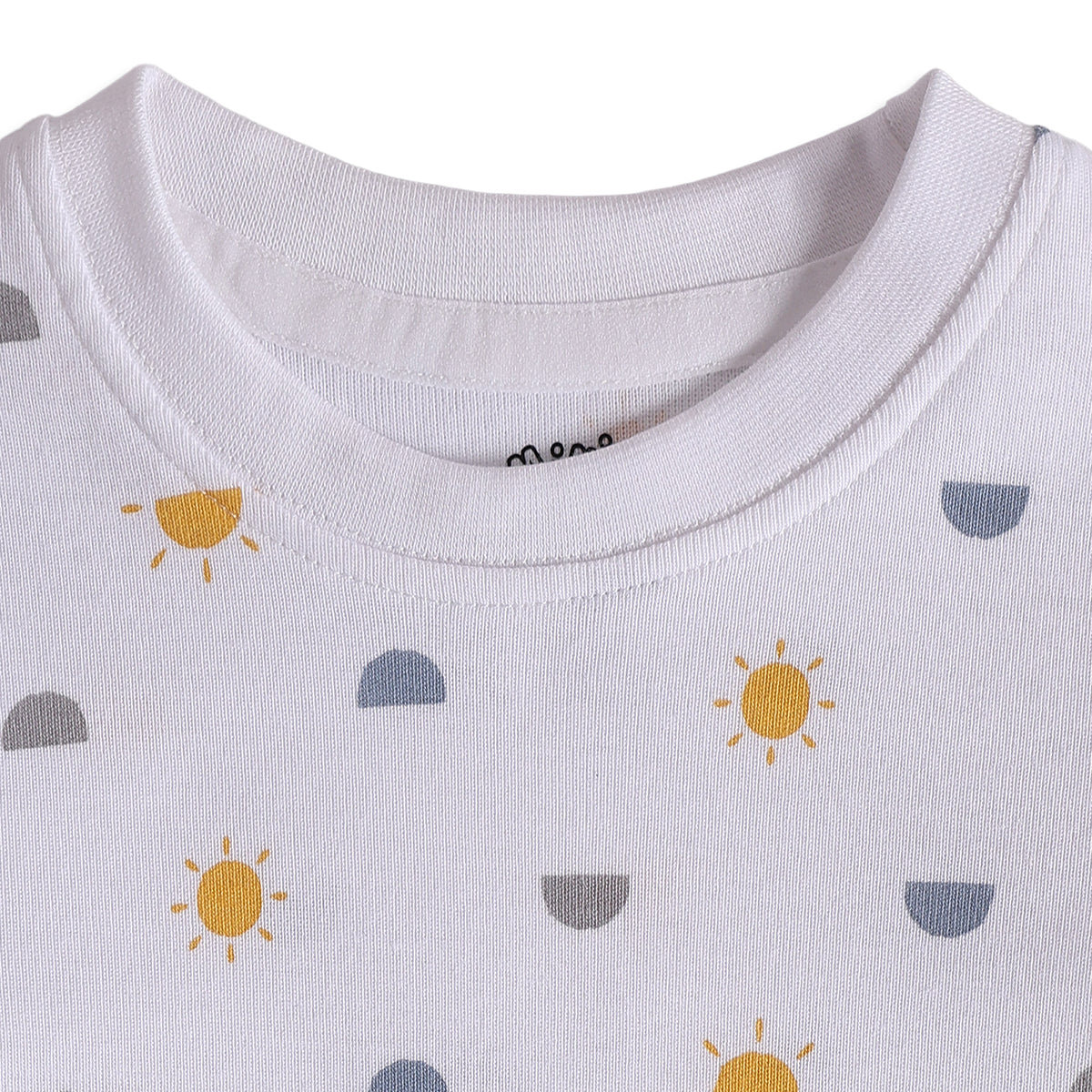 Baby Boys White Mustard Cotton Printed T-Shirts Pack of 2 Casual Wear