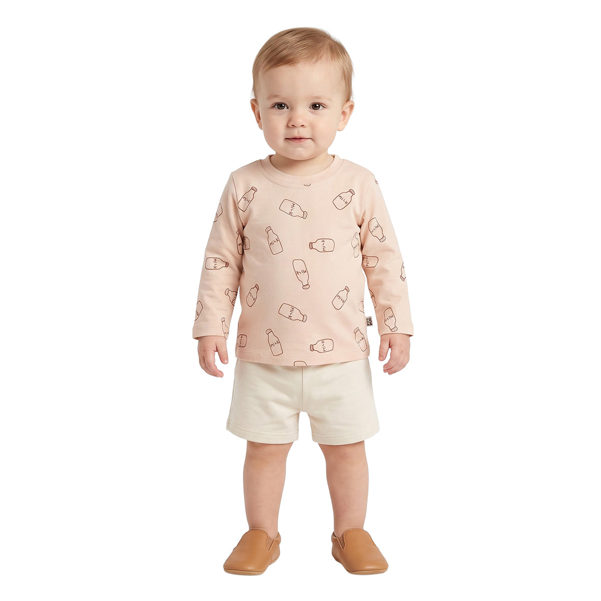 Baby Boys Blue and Beige Cotton T-Shirts Pack of 2 Regular Fit